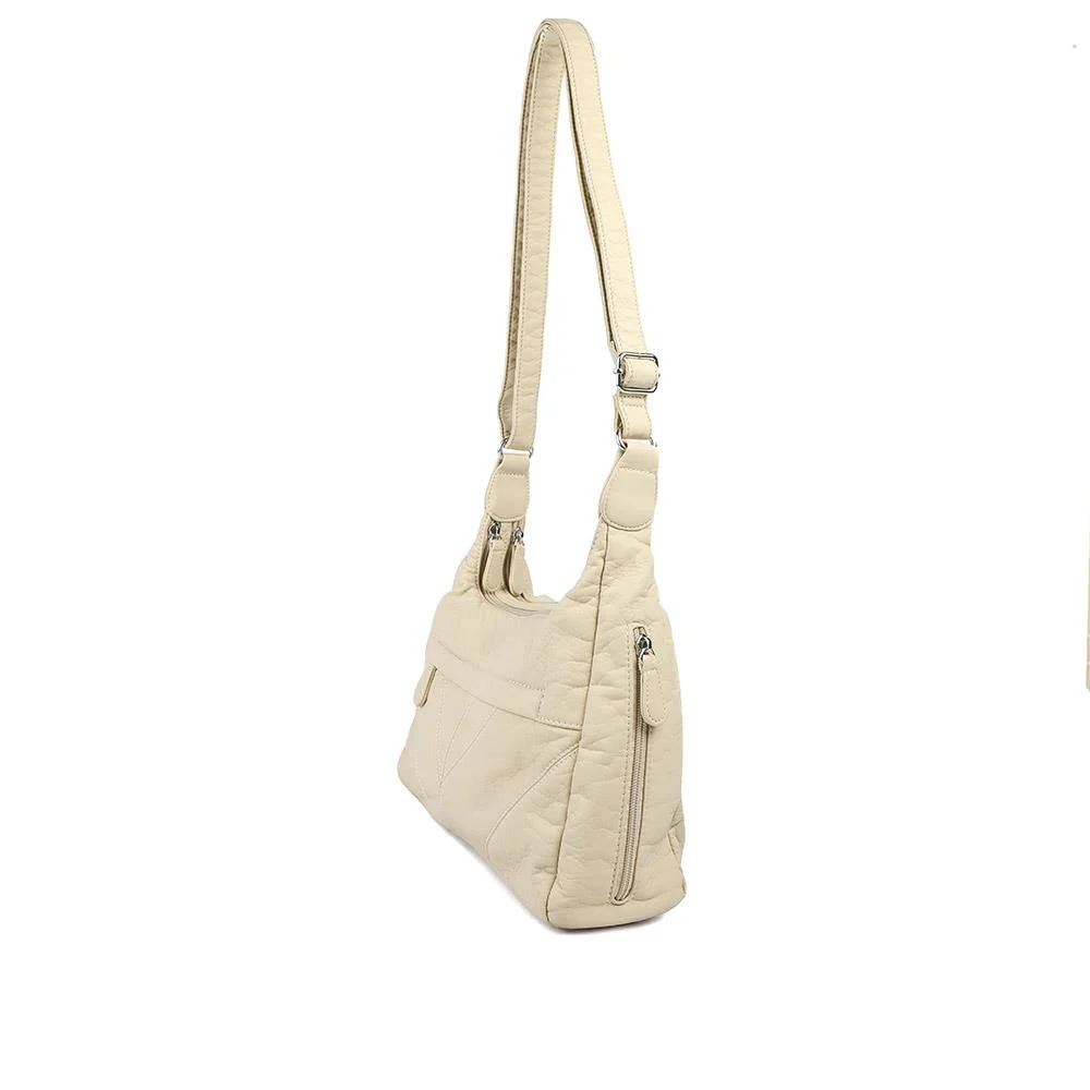 Multi-Pocket Crossbody Bag - WAHT42000 / 328 376 - Cream - Image 4
