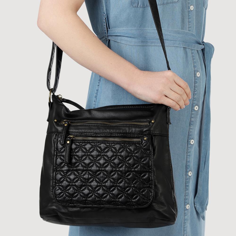 Multi-Zip Cross-Body Bag - WAHT41001 / 327 237 - Black - Image 3