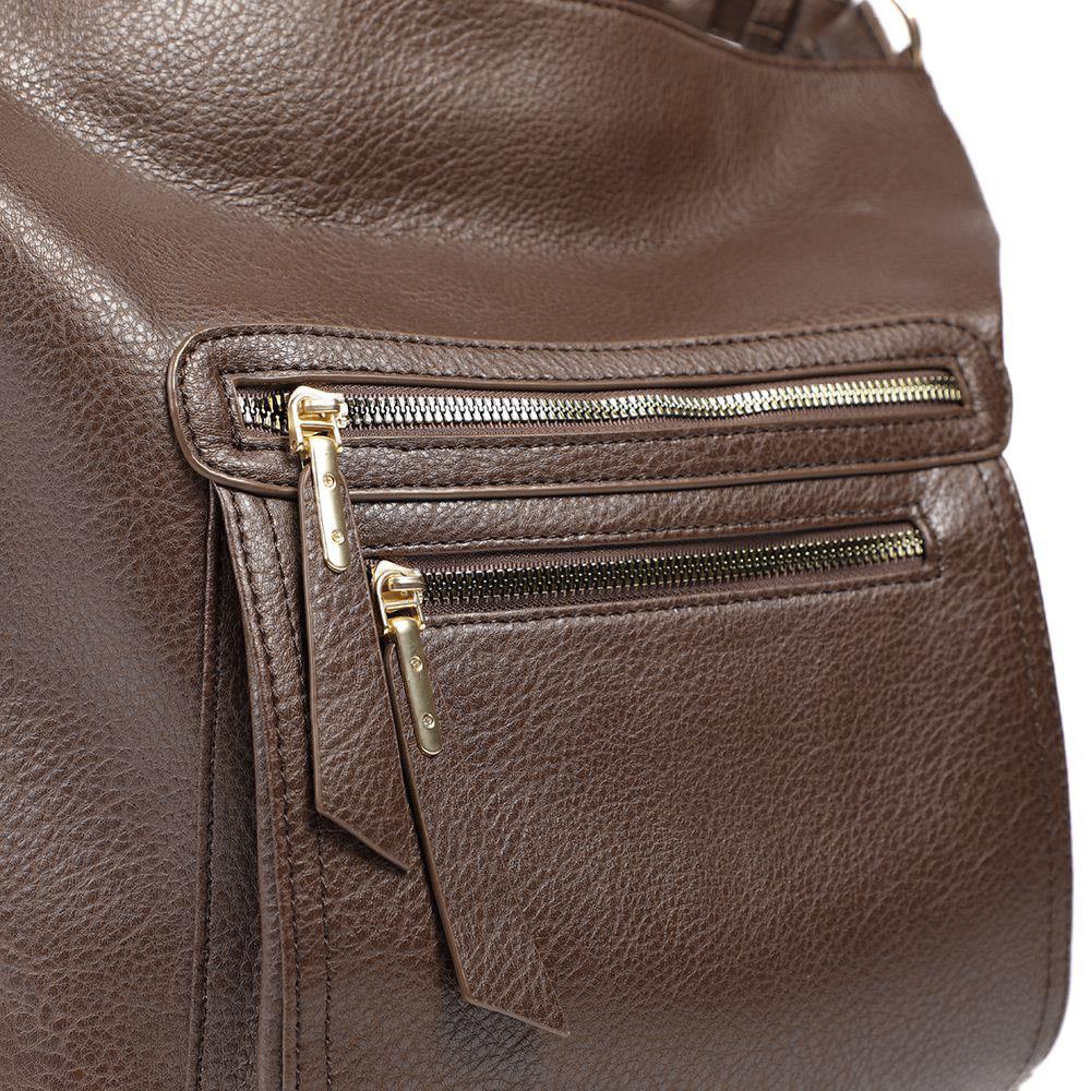 Multi Zipped Stylish Shoulder Bag - RIM42007 / 328 658 - Brown - Image 3