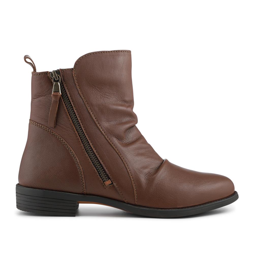 Nectar2 Leather Slouch Ankle Boots - NECTAR2 / 328 166 - Dark Tan - Image 2