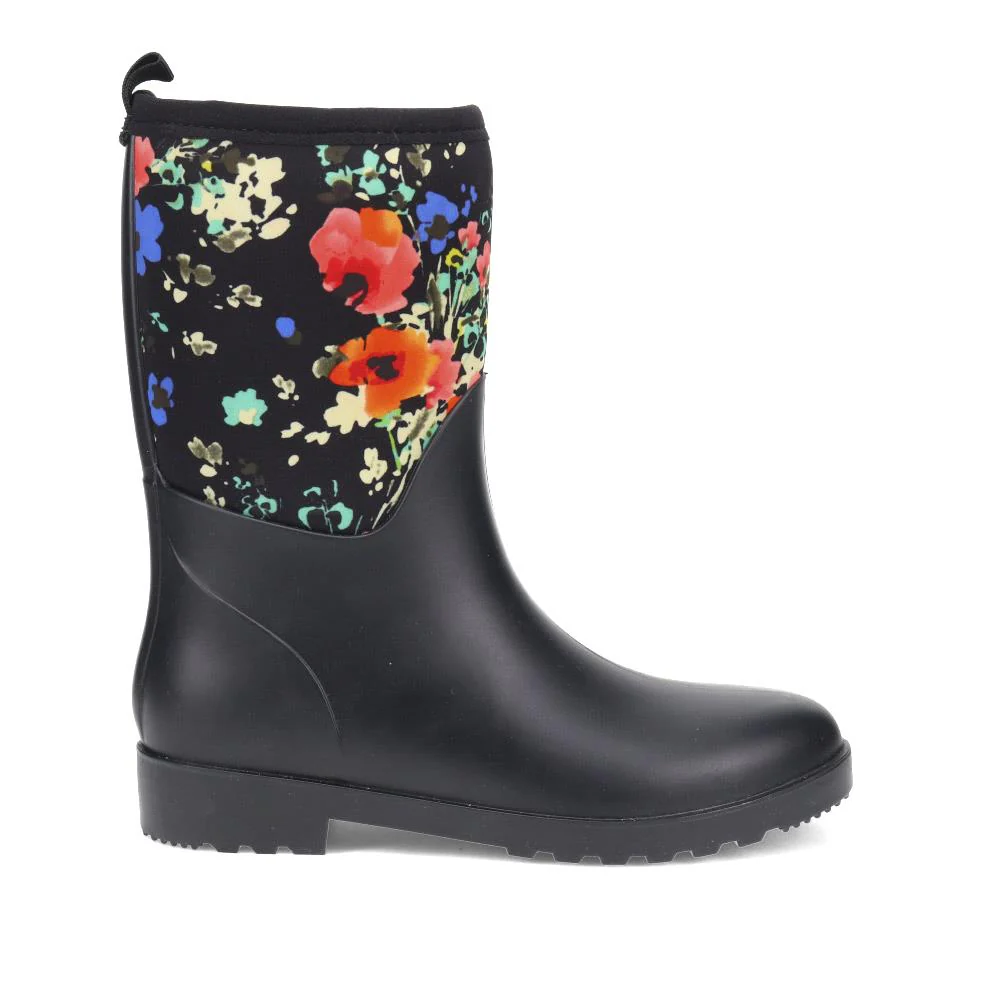 Neoprene Wellington Boots - FEI40005 / 326 396 - Black Floral - Image 2