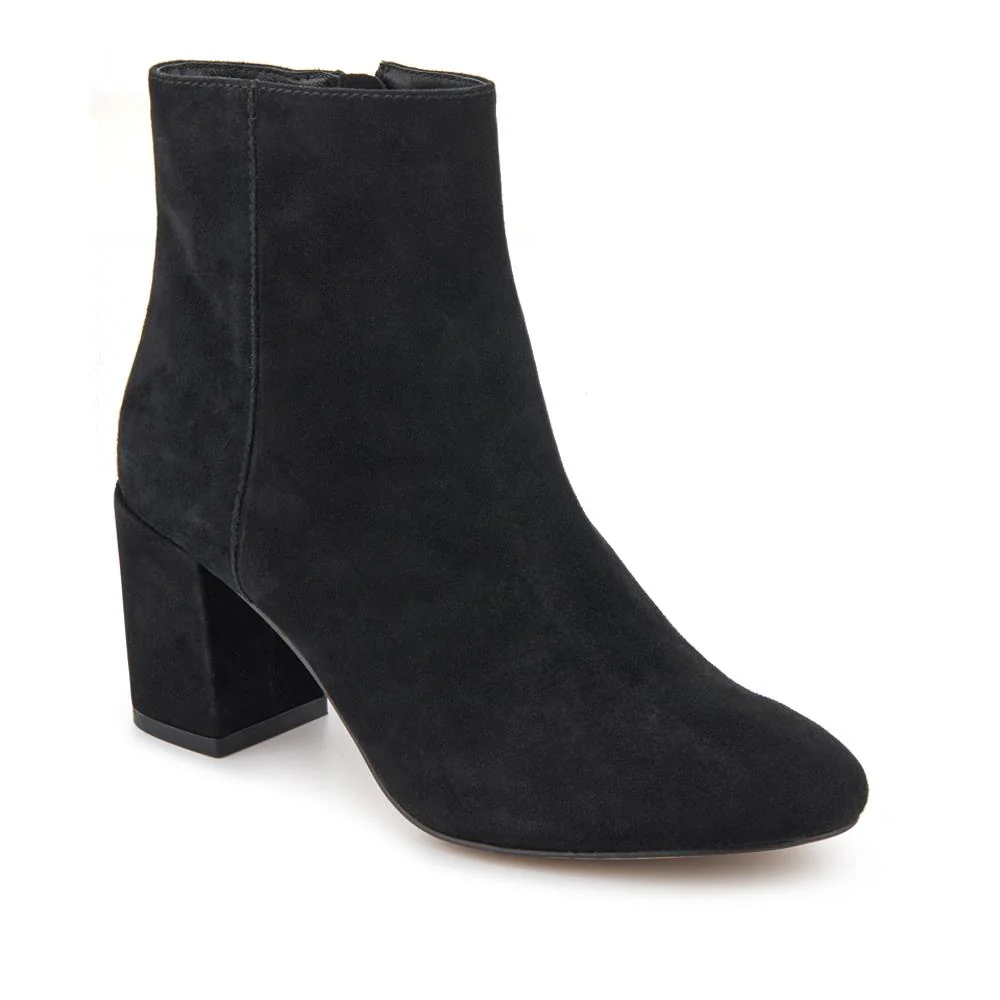 Neptune Heeled Ankle Boots - NEPTUNE3 / 319 206 - Black Suede