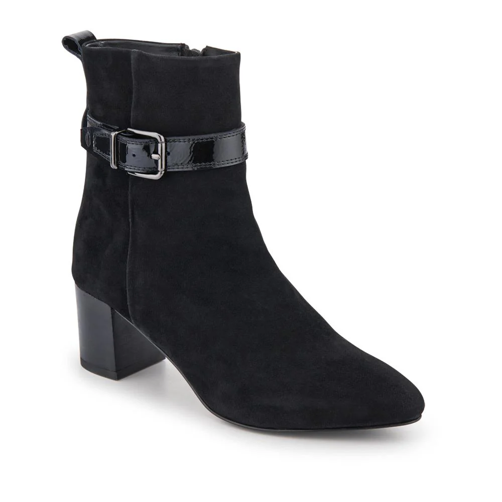 Nia Leather Buckle-Fasten Boots - NIA / 328 089 - Black Suede