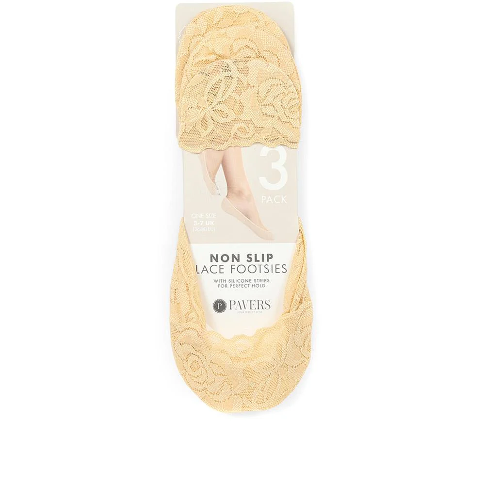 Non-Slip Lace Footsie Socks - YIWU35001 / 321 634 - Nude
