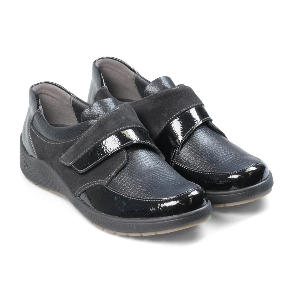 Padders Ladies Comfort 2E Fit - MALTBY - Maltby / null - Black Suede Combi