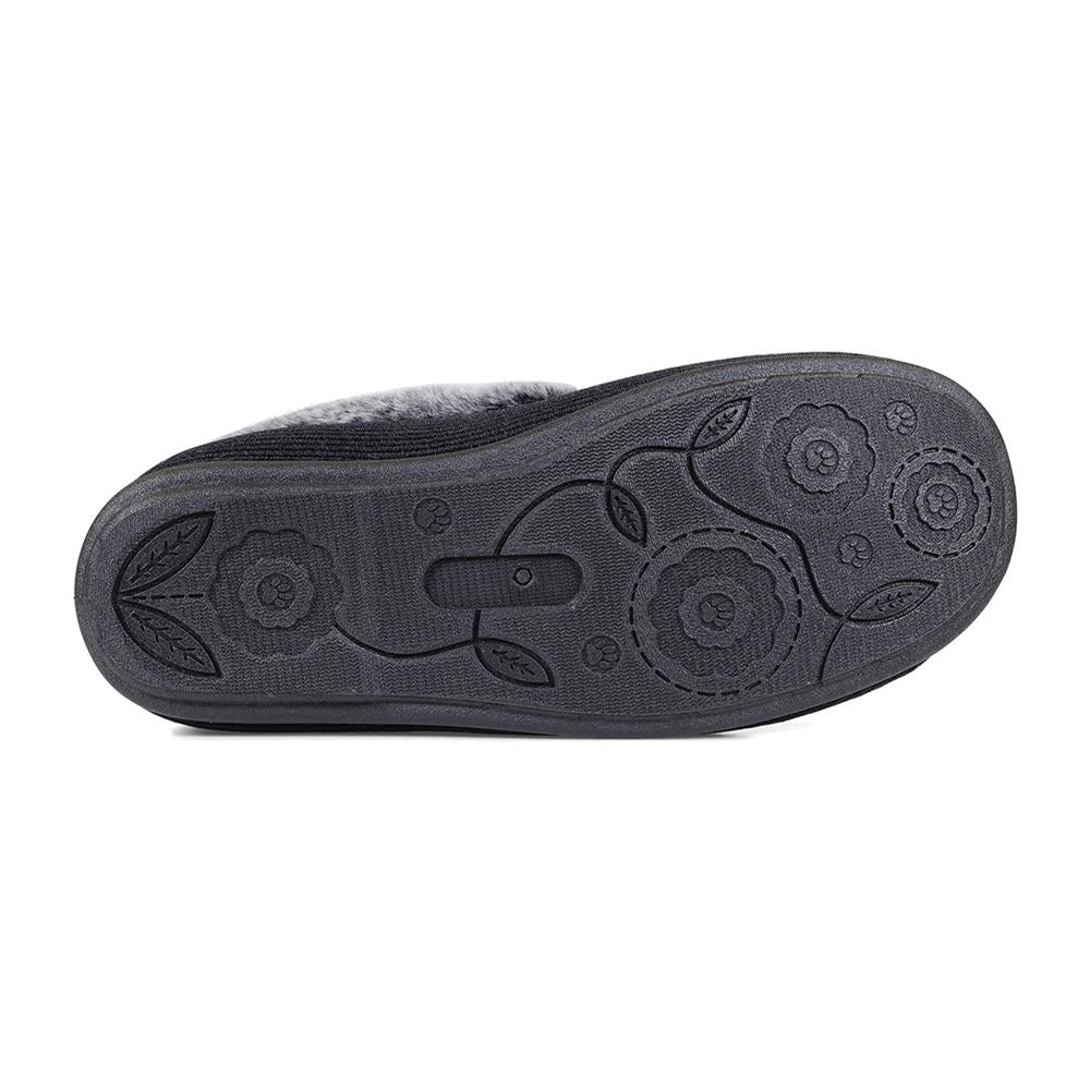 Padders Ladies Dual Fit Slippers 2E/3E - SHAE - Shae / null - BLACK SPARKLE CORD - Image 3