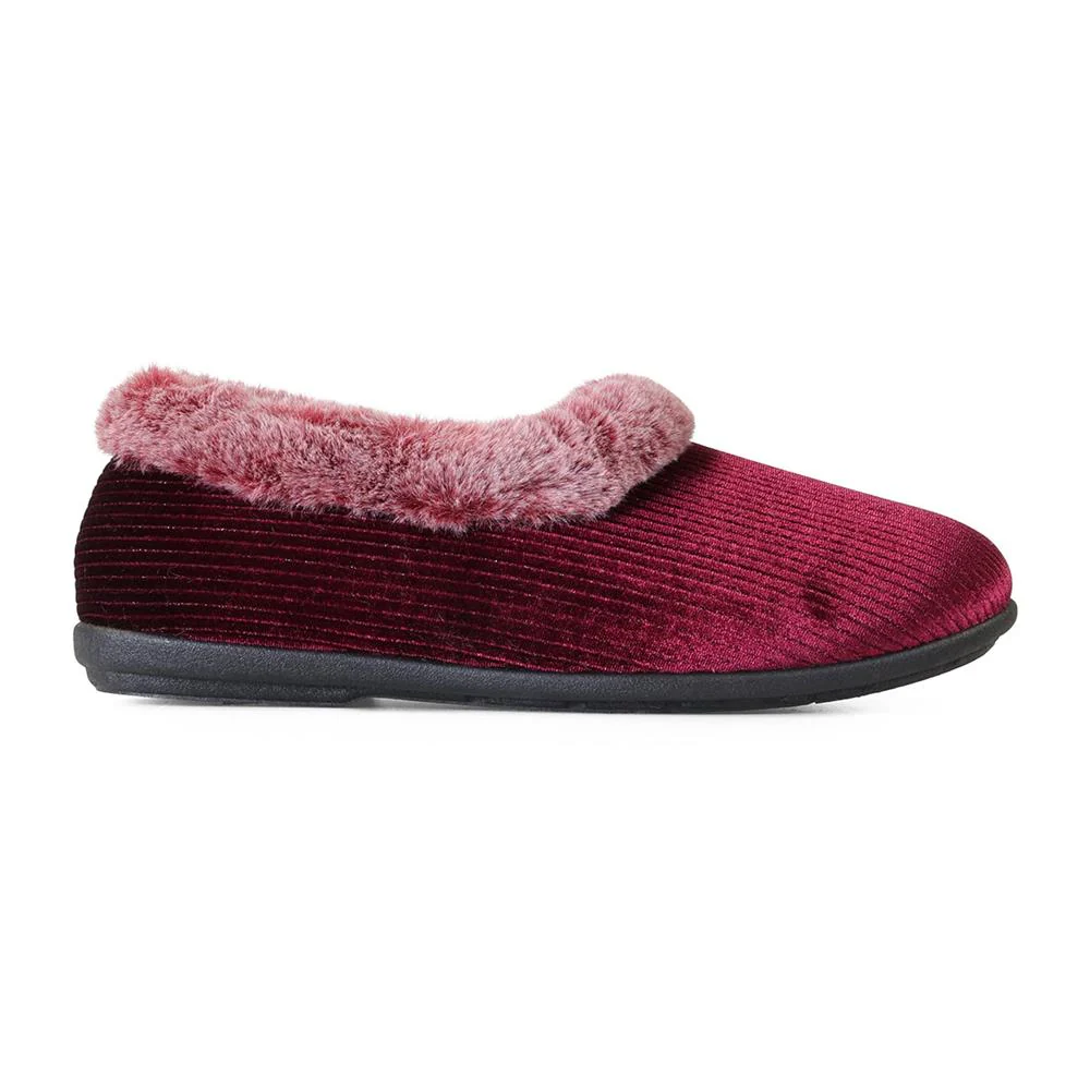 Padders Ladies Dual Fit Slippers 2E/3E - SHAE - Shae / null - Winter Red Sparkle Cord - Image 2