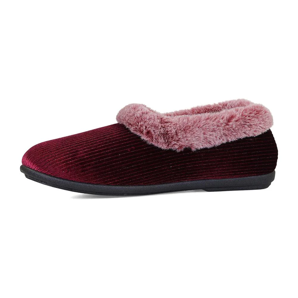 Padders Ladies Dual Fit Slippers 2E/3E - SHAE - Shae / null - Winter Red Sparkle Cord - Image 5