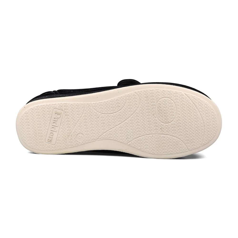 Padders Ladies Slippers 2E Fit Vulcanised - CAMILLA - Camilla / null - BLACK SPARKLE CORD - Image 11