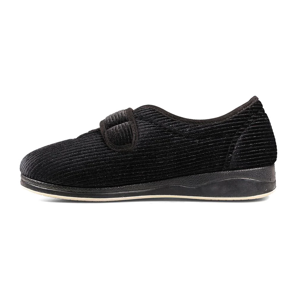 Padders Ladies Slippers 2E Fit Vulcanised - CAMILLA - Camilla / null - BLACK SPARKLE CORD - Image 4