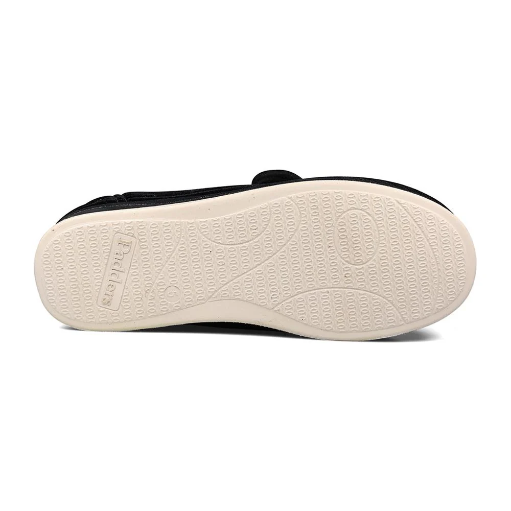 Padders Ladies Slippers 2E Fit Vulcanised - CAMILLA - Camilla / null - BLACK SPARKLE CORD - Image 6