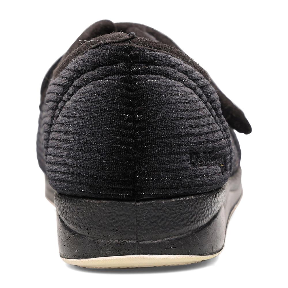 Padders Ladies Slippers 2E Fit Vulcanised - CAMILLA - Camilla / null - BLACK SPARKLE CORD - Image 7