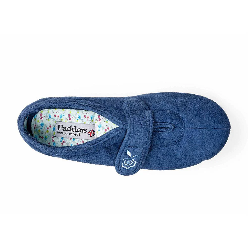 Padders Ladies Slippers 2E Fit Vulcanised - CAMILLA - Camilla / null - Denim Blue - Image 6