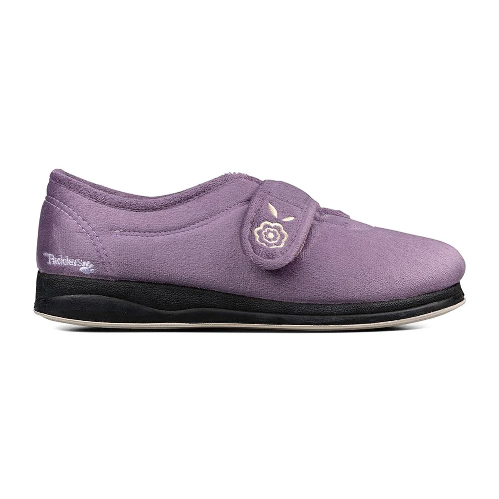 Padders Ladies Slippers 2E Fit Vulcanised - CAMILLA - Camilla / null - Lavender - Image 2