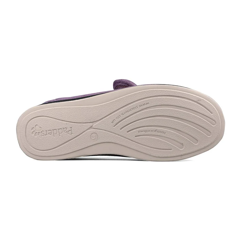 Padders Ladies Slippers 2E Fit Vulcanised - CAMILLA - Camilla / null - Lavender - Image 3