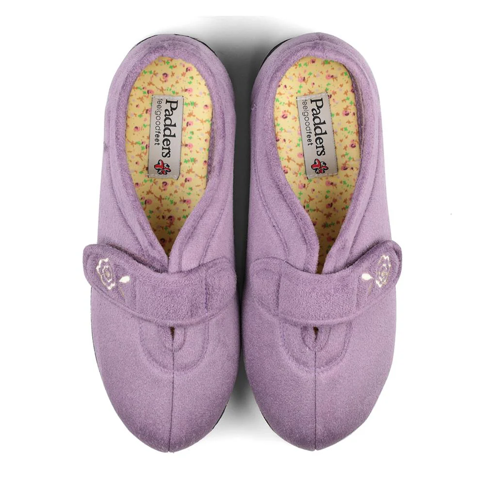 Padders Ladies Slippers 2E Fit Vulcanised - CAMILLA - Camilla / null - Lavender - Image 6