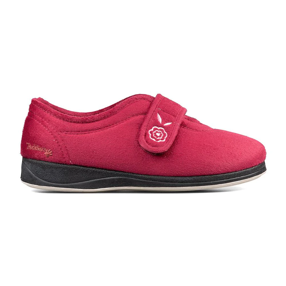Padders Ladies Slippers 2E Fit Vulcanised - CAMILLA - Camilla / null - Rasp/Cerise - Image 2
