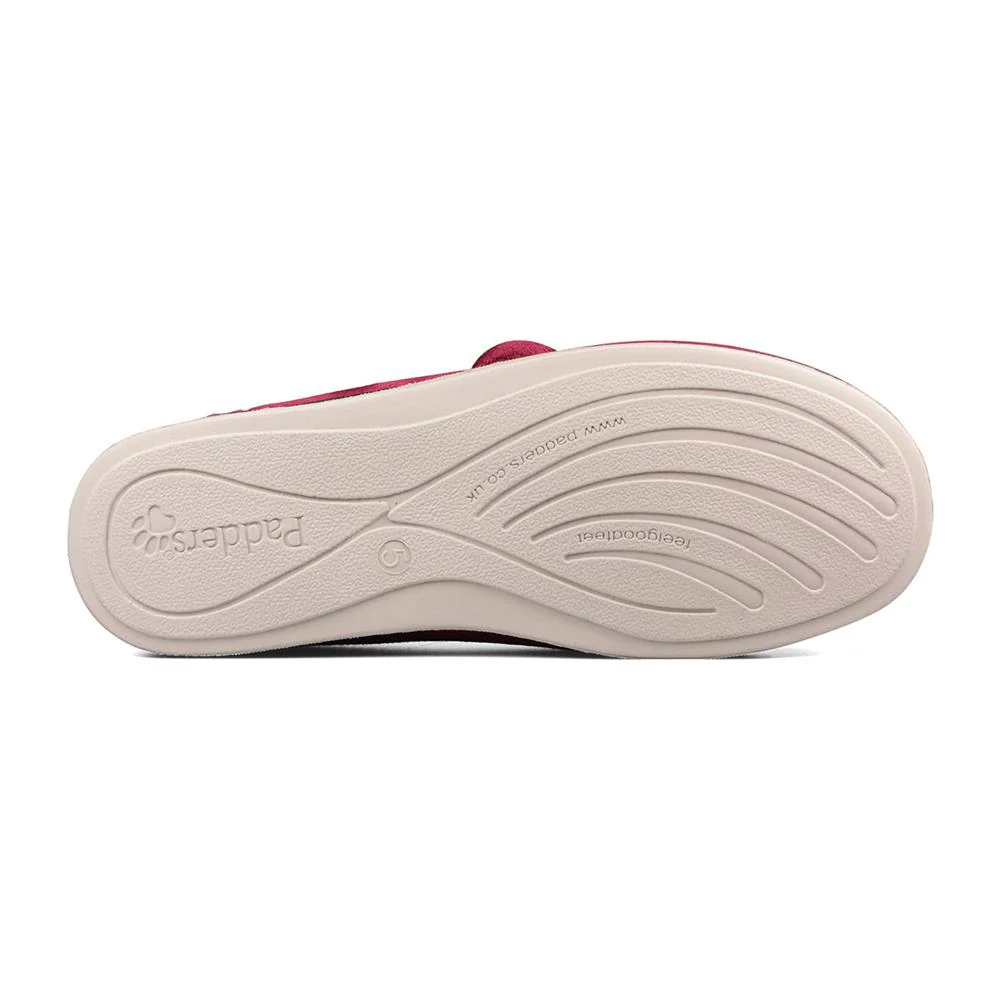 Padders Ladies Slippers 2E Fit Vulcanised - CAMILLA - Camilla / null - Rasp/Cerise - Image 3
