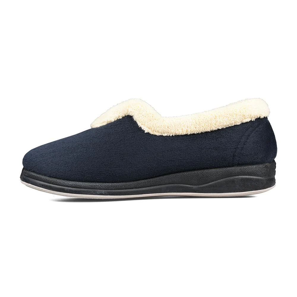 Padders Ladies Slippers 2E Fit Vulcanised - CARMEN - Carmen / null - Navy - Image 5