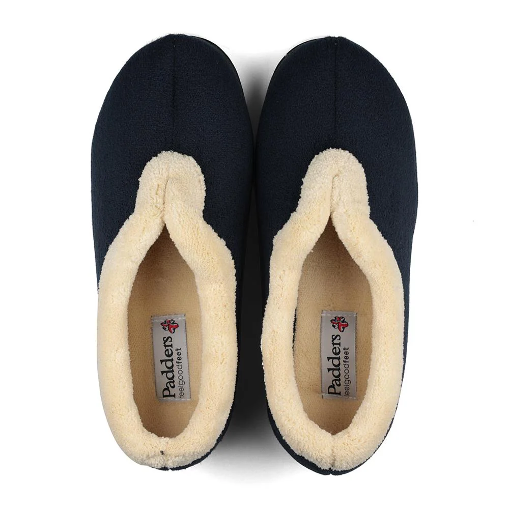 Padders Ladies Slippers 2E Fit Vulcanised - CARMEN - Carmen / null - Navy - Image 6