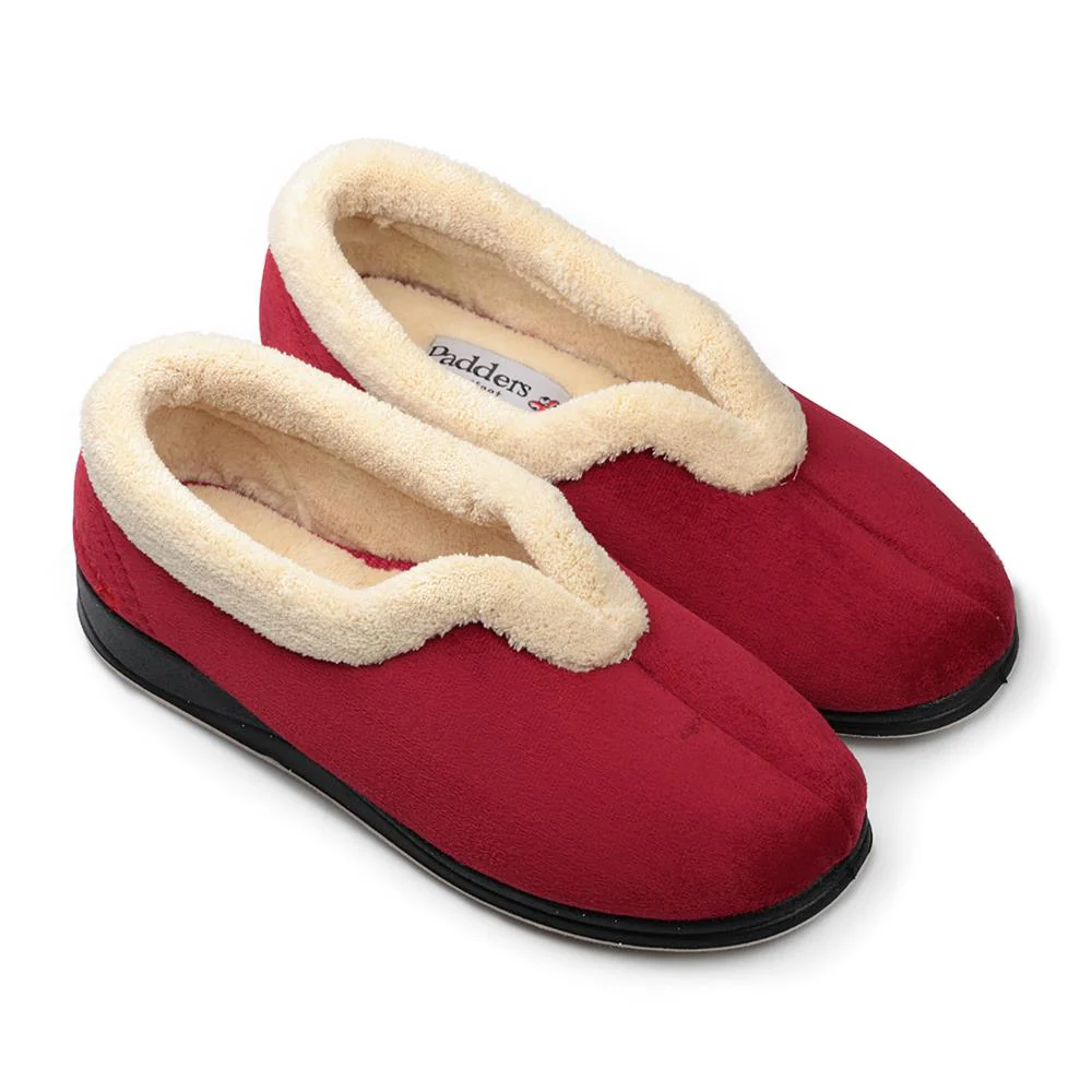 Padders Ladies Slippers 2E Fit Vulcanised - CARMEN - Carmen / null - Red