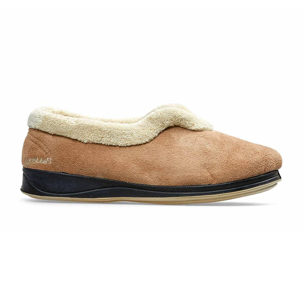 Padders Ladies Slippers 2E Fit Vulcanised - CARMEN - Carmen / null - TAUPE /CAMEL - Image 2
