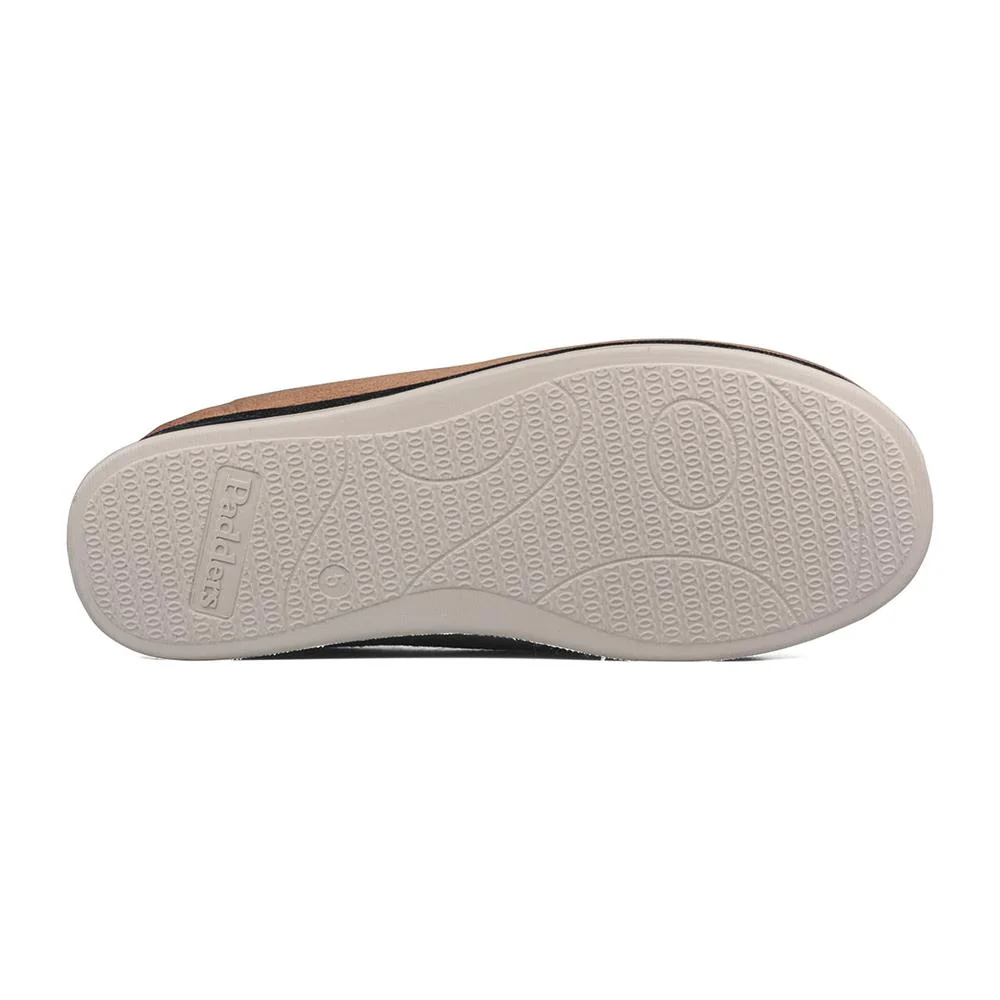 Padders Ladies Slippers 2E Fit Vulcanised - CARMEN - Carmen / null - TAUPE /CAMEL - Image 3