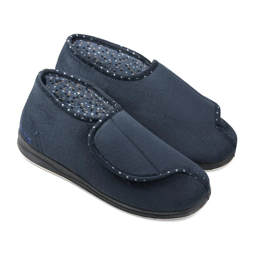 Padders Ladies Slippers 2E Fit Vulcanised - CHERISH - Cherish / null - Navy