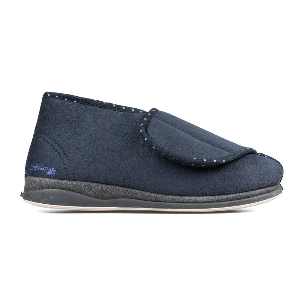 Padders Ladies Slippers 2E Fit Vulcanised - CHERISH - Cherish / null - Navy - Image 2