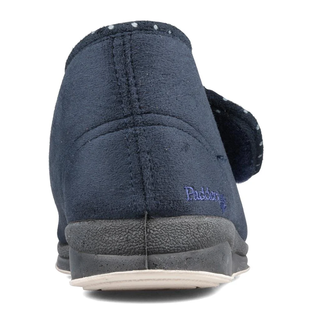 Padders Ladies Slippers 2E Fit Vulcanised - CHERISH - Cherish / null - Navy - Image 4