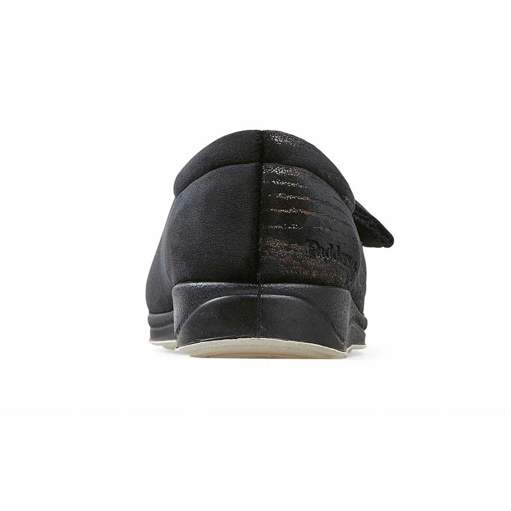 Padders Ladies Slippers 2E Fit Vulcanised - HUG - Hug / null - BLACK/MULTI - Image 2