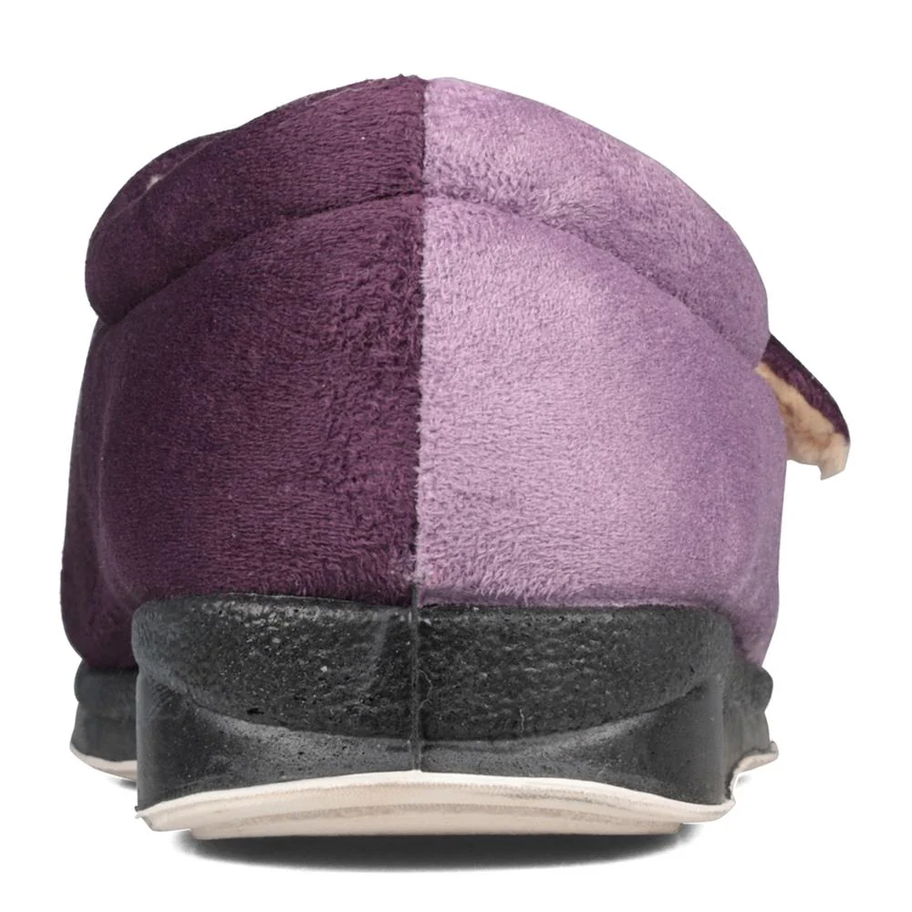 Padders Ladies Slippers 2E Fit Vulcanised - HUG - Hug / null - Purple Combi - Image 5