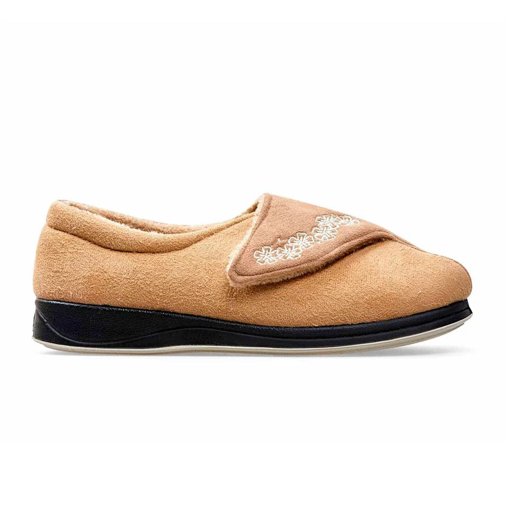 Padders Ladies Slippers 2E Fit Vulcanised - HUG - Hug / null - TAUPE /CAMEL - Image 2