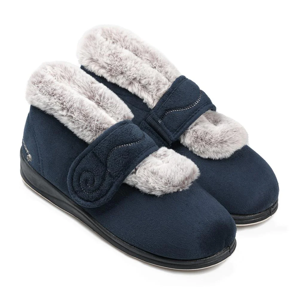 Padders Ladies Slippers 2E Fit Vulcanised - HUSH - Image 2
