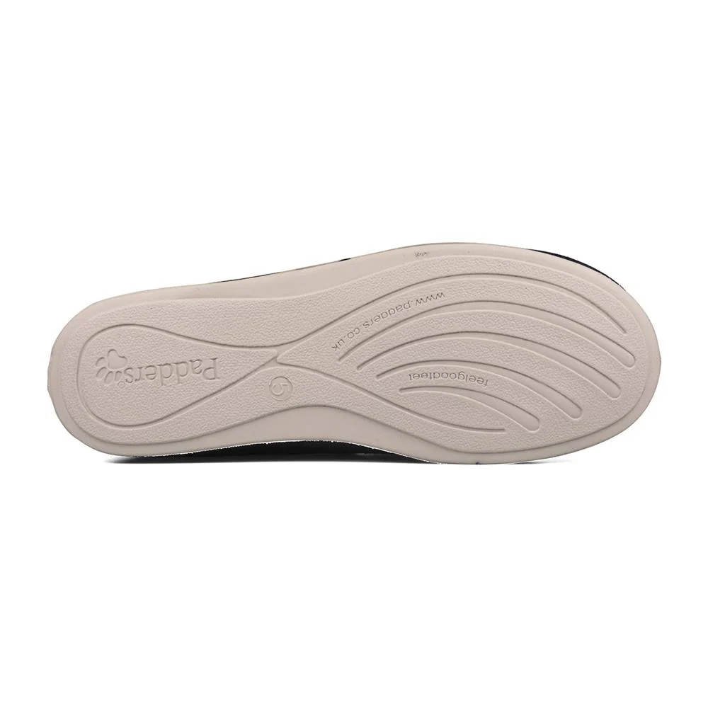 Padders Ladies Slippers 2E Fit Vulcanised - HUSH - Hush / null - Navy - Image 3