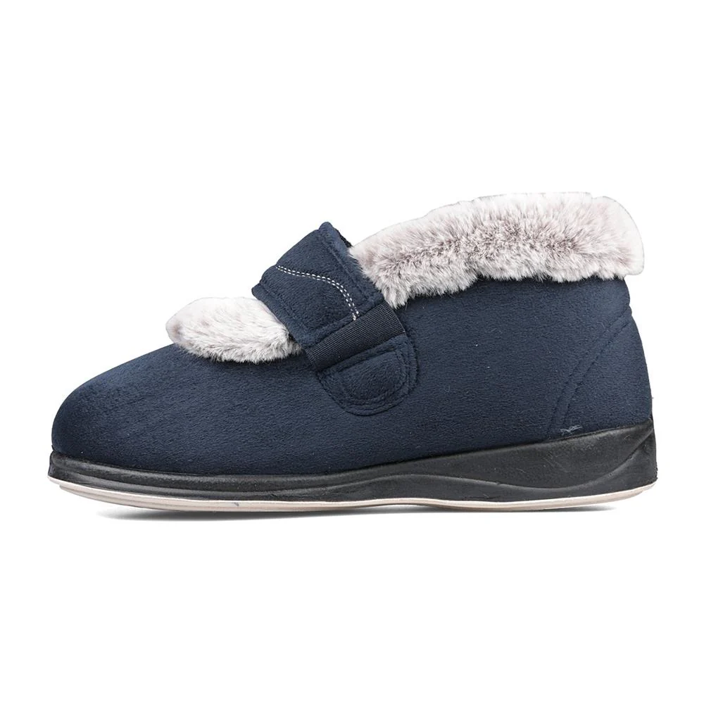 Padders Ladies Slippers 2E Fit Vulcanised - HUSH - Hush / null - Navy - Image 4