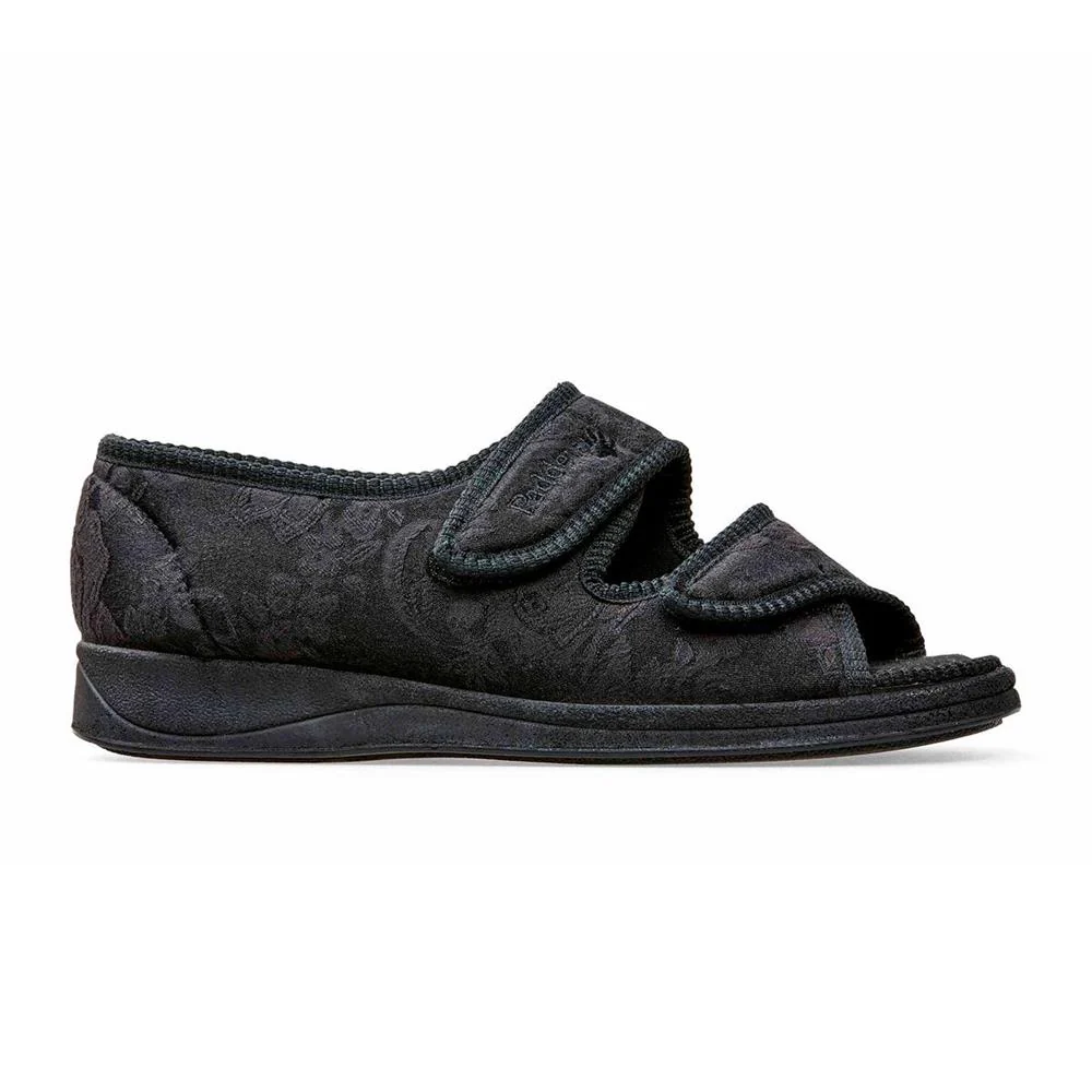 Padders + Ladies Slippers 2E Fit Vulcanised - LYDIA - Lydia / null - Black - Image 2