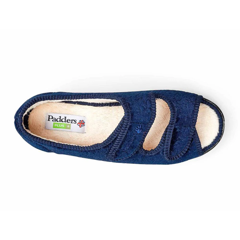 Padders + Ladies Slippers 2E Fit Vulcanised - LYDIA - Lydia / null - Navy - Image 3