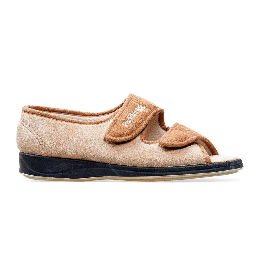Padders + Ladies Slippers 2E Fit Vulcanised - LYDIA - Lydia / null - Taupe - Image 2