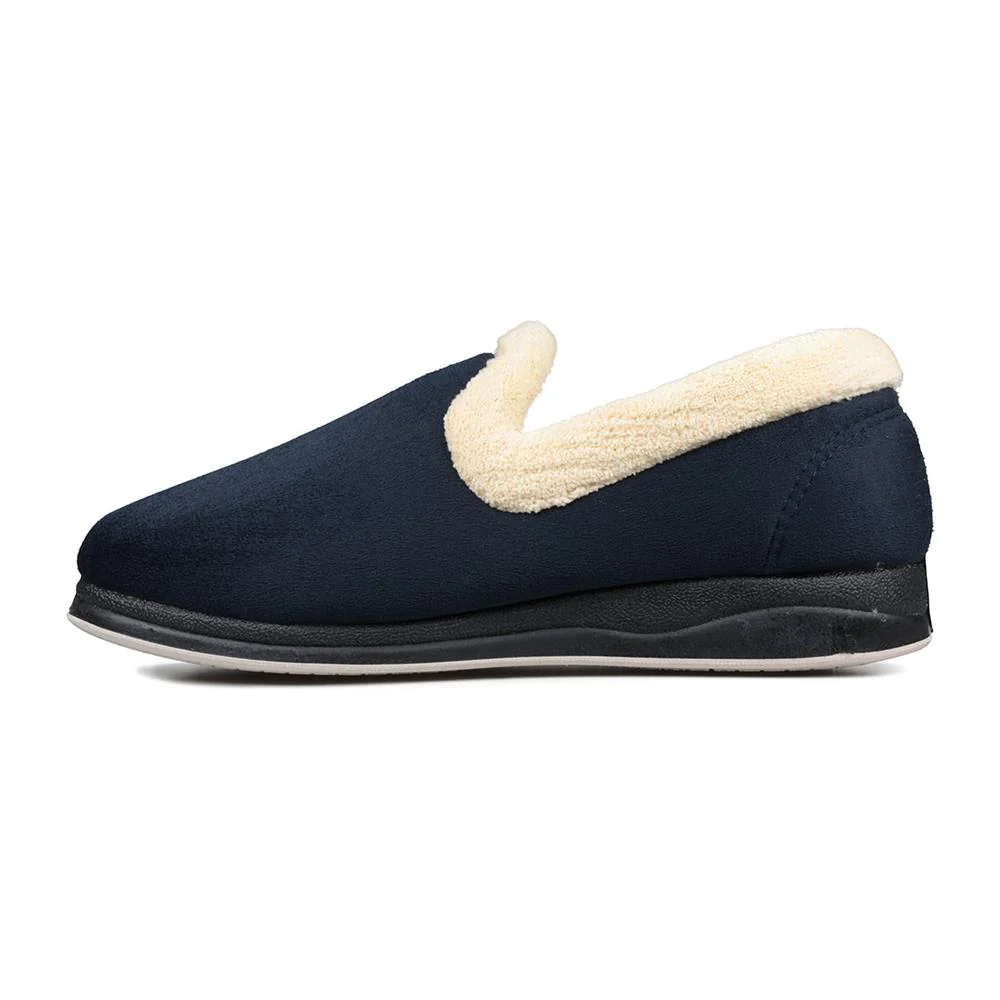 Padders Ladies Slippers 2E Fit Vulcanised - REPOSE - Repose / null - Navy - Image 5