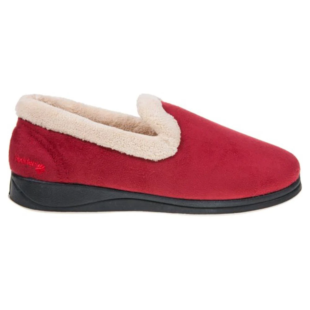 Padders Ladies Slippers 2E Fit Vulcanised - REPOSE - Repose / null - Red - Image 2