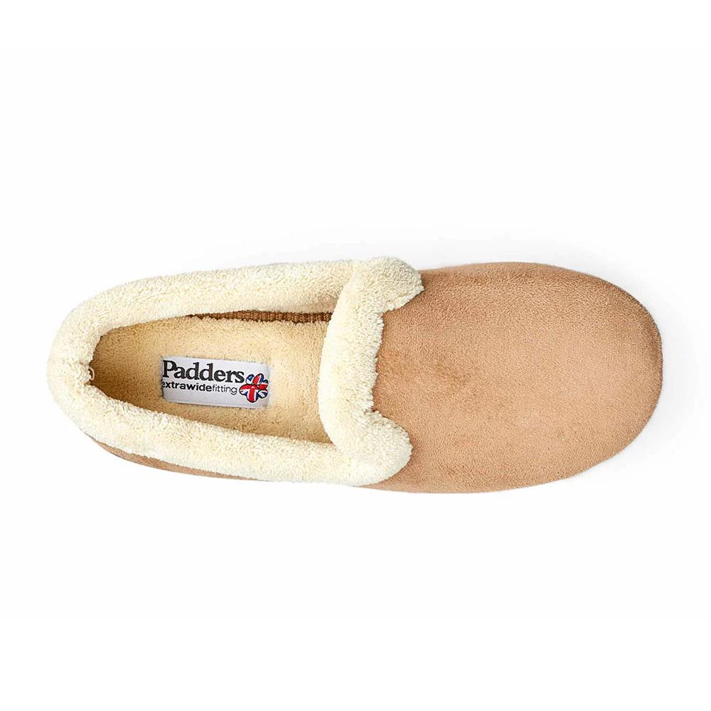 Padders Ladies Slippers 2E Fit Vulcanised - REPOSE - Repose / null - TAUPE /CAMEL - Image 3