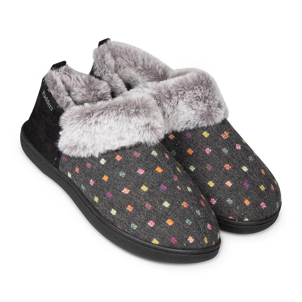 Padders Ladies Slippers 2E Side Stitched Washable - DORA