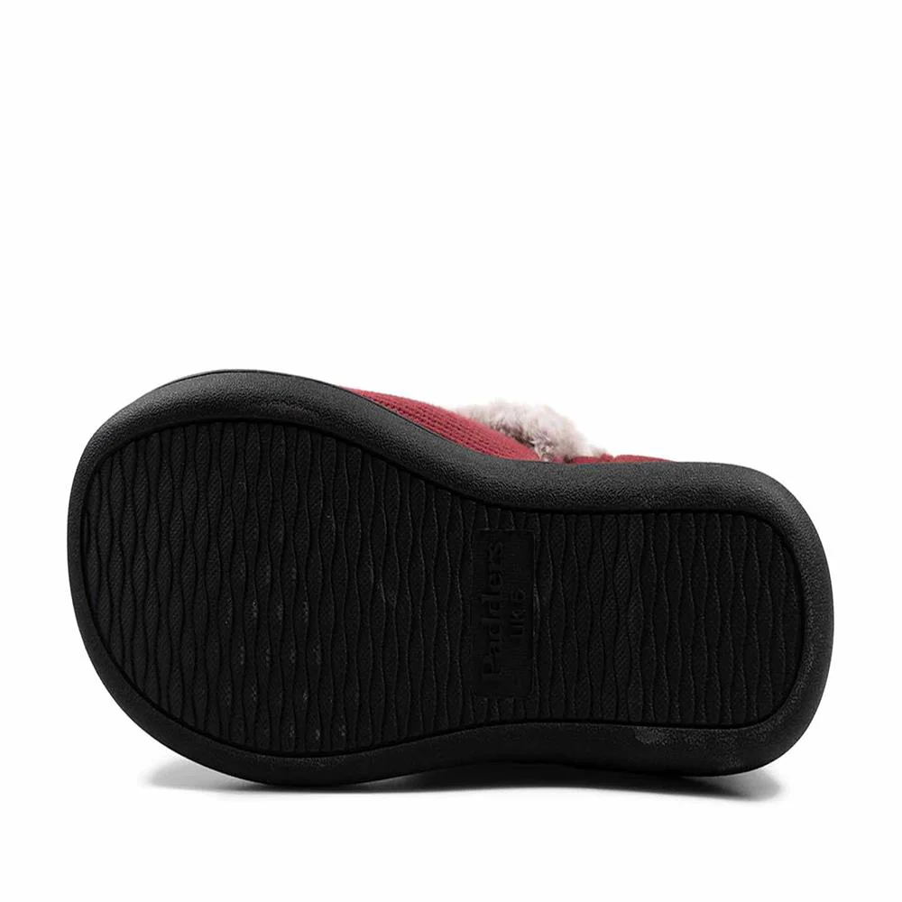 Padders Ladies Slippers 2E Side Stitched Washable - DORA - Dora / null - Bordeaux Combi - Image 3