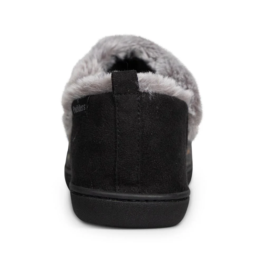 Padders Ladies Slippers 2E Side Stitched Washable - DORA - Dora / null - CHARCOAL WOVEN SPOT - Image 4