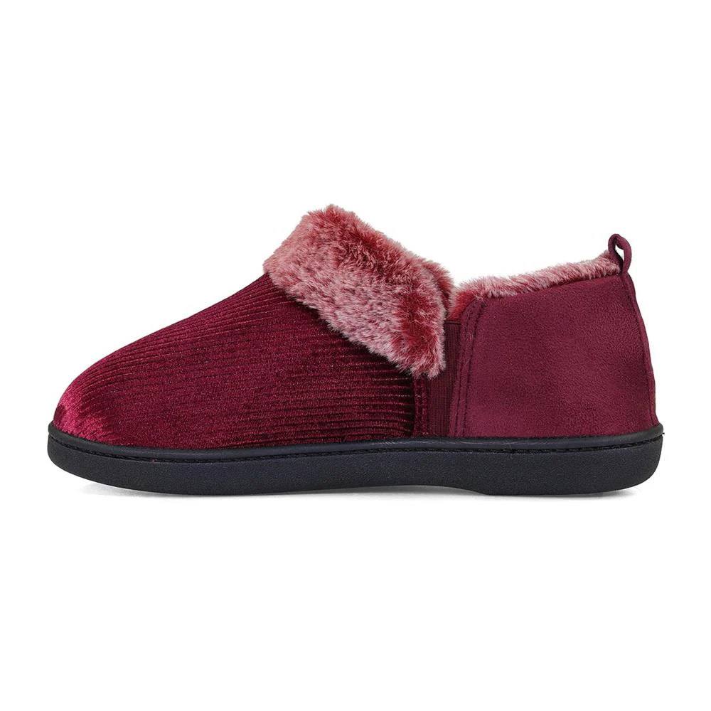 Padders Ladies Slippers 2E Side Stitched Washable - DORA - Dora / null - Winter Red Sparkle Cord - Image 4