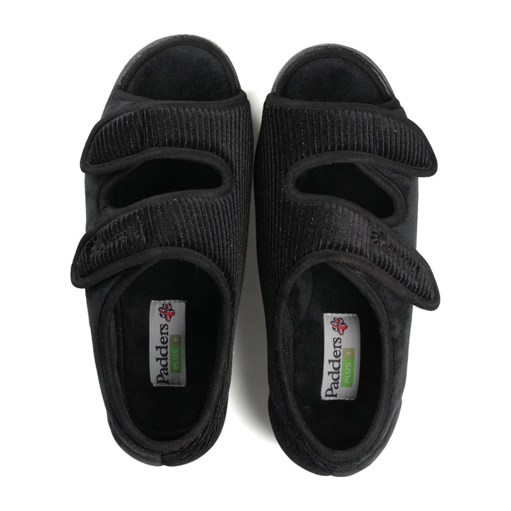 Padders + Ladies Slippers Dual Fit 4E/6E & 6E - LYDIAX - LydiaX / null - BLACK SPARKLE CORD - Image 5