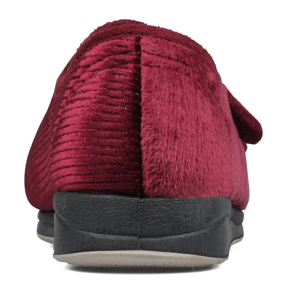 Padders + Ladies Slippers Dual Fit 4E/6E & 6E - LYDIAX - LydiaX / null - Winter Red Sparkle Cord - Image 4