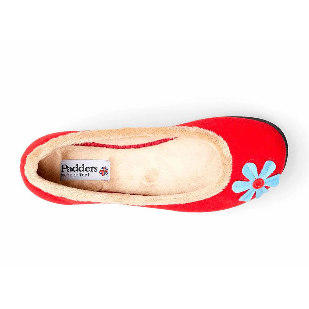 Padders Ladies Slippers - HAPPY - Happy / null - Red Combi - Image 2