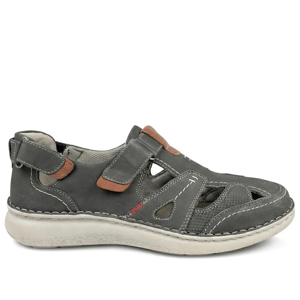 Padders Leather Adjustable Fasten Sandals - PADPARK43507 / 328 920 - Navy - Image 2